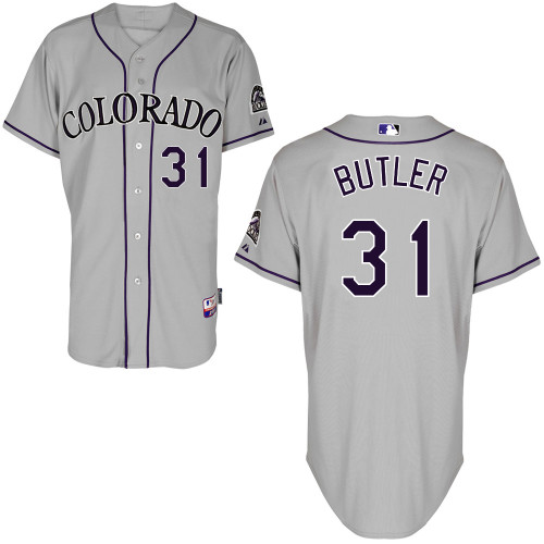 Eddie Butler #31 MLB Jersey-Colorado Rockies Men's Authentic Road Gray Cool Base Baseball Jersey